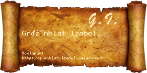 Grünblat Izabel névjegykártya